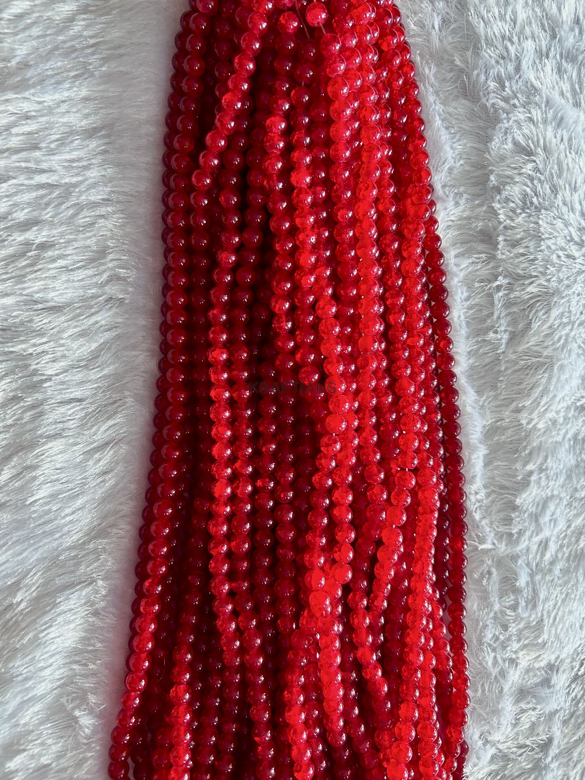 Crushed Beads 8mm Red