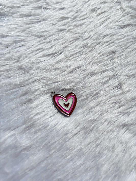 Dual Color Heart Charms Pink