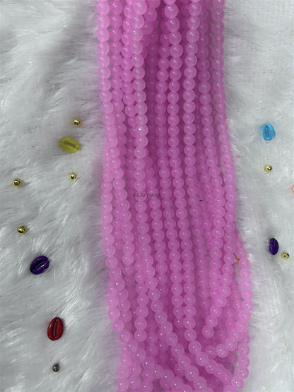 Glass Beads 8mm Light Pink
