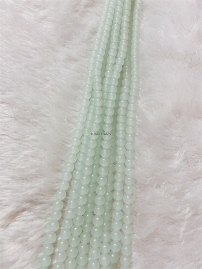 Glass Beads 8mm Pastel Blue