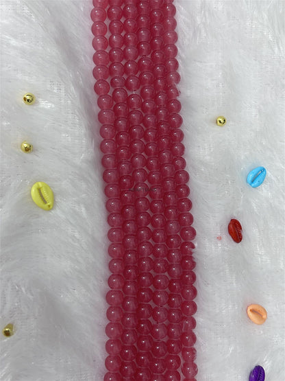 Glass Beads 8mm Pastel Cherry