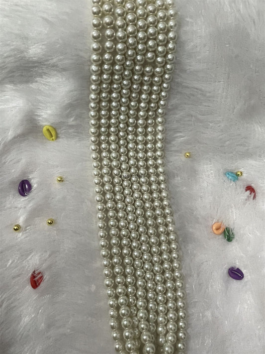 Glass Beads 8mm Pearl