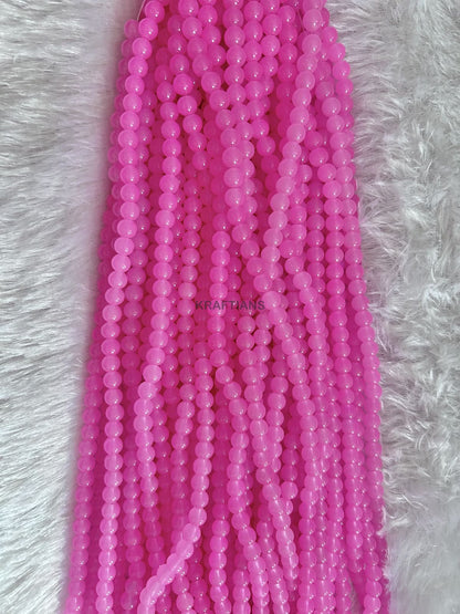 Glass Beads 8mm Pink