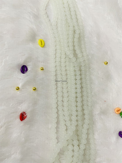 Glass Beads 8mm White