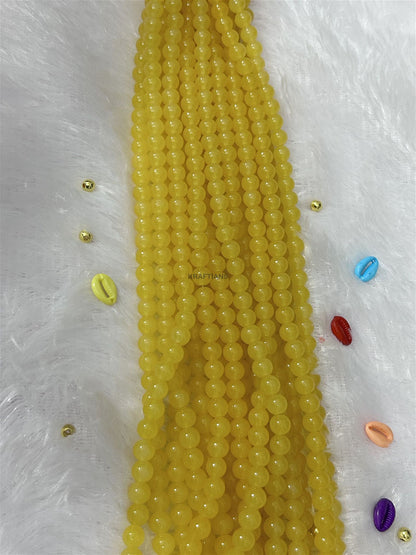 Glass Beads 8mm Yellow