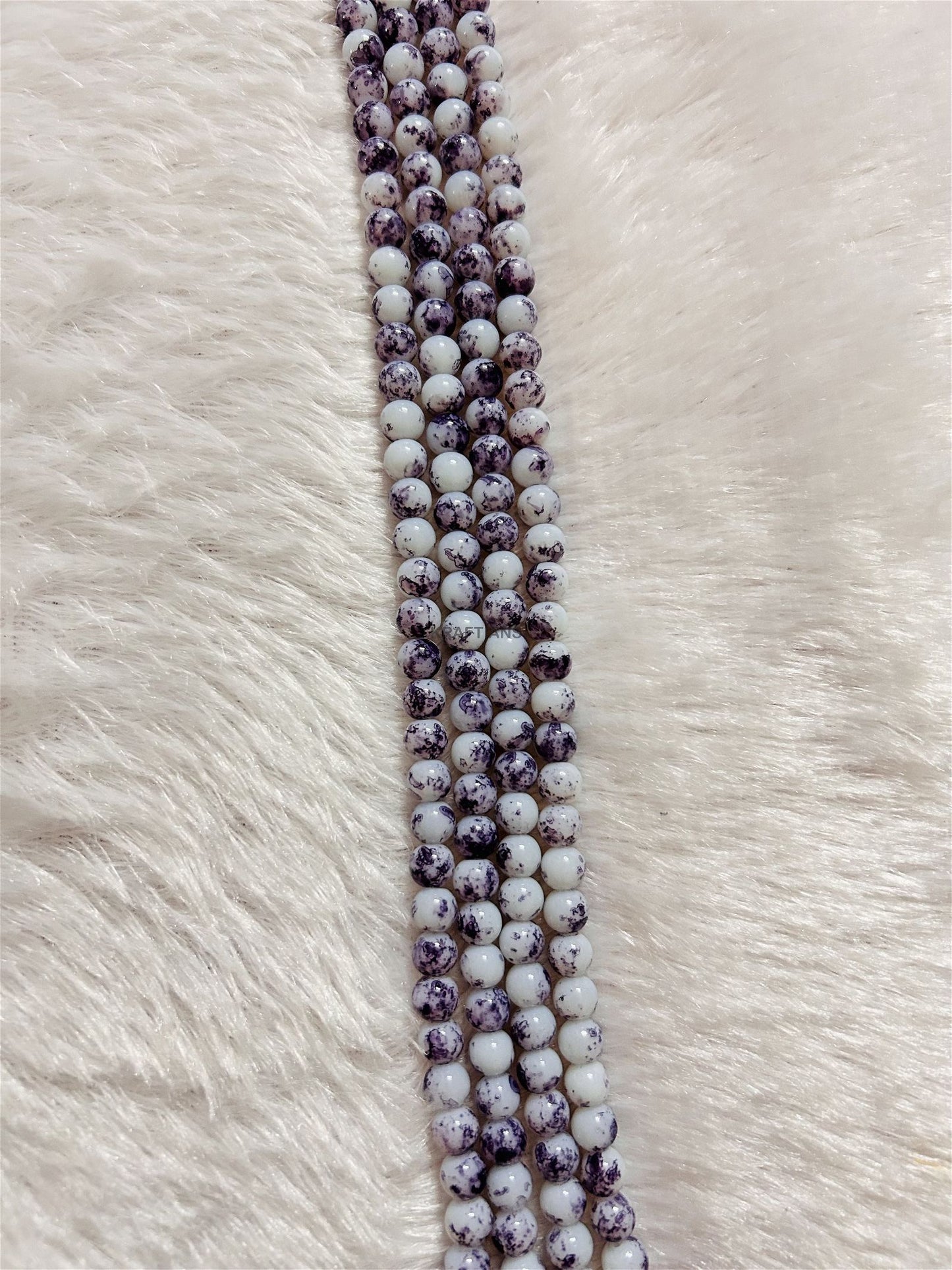 Printed Beads 8mm Brinjal