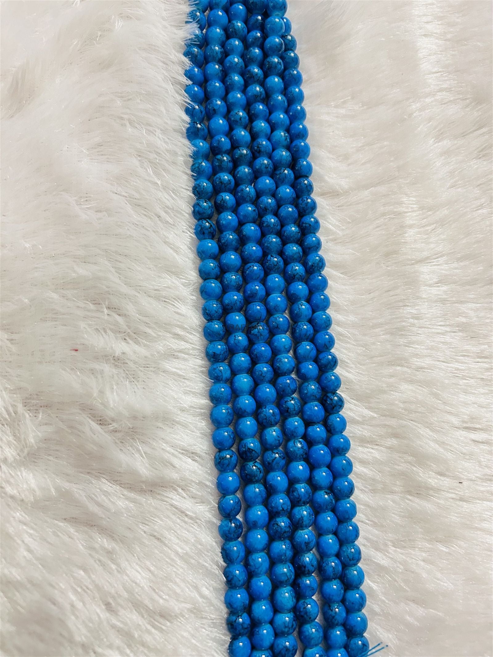 Printed Beads 8mm Dark Teal