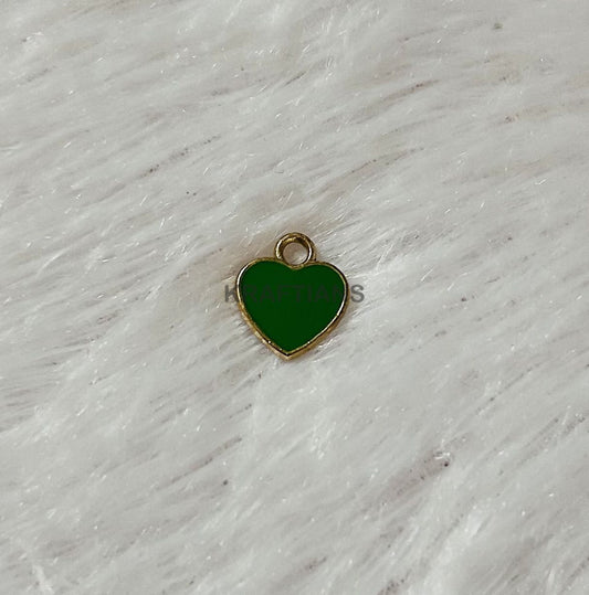 Small Heart Charms Dark Green