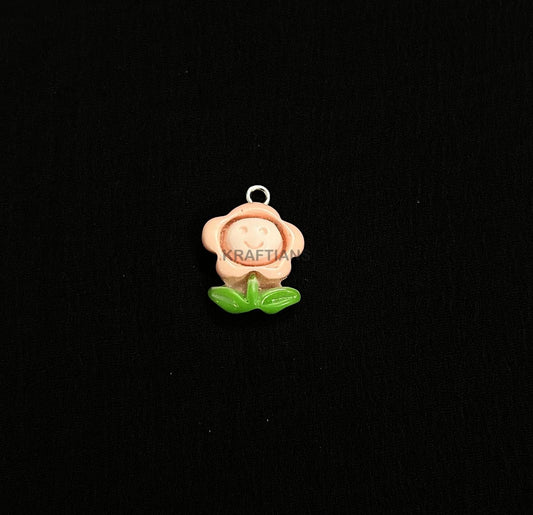 Smiley Sunflower Phone Charms Peach