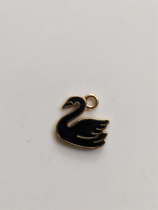 Swan Charms Black