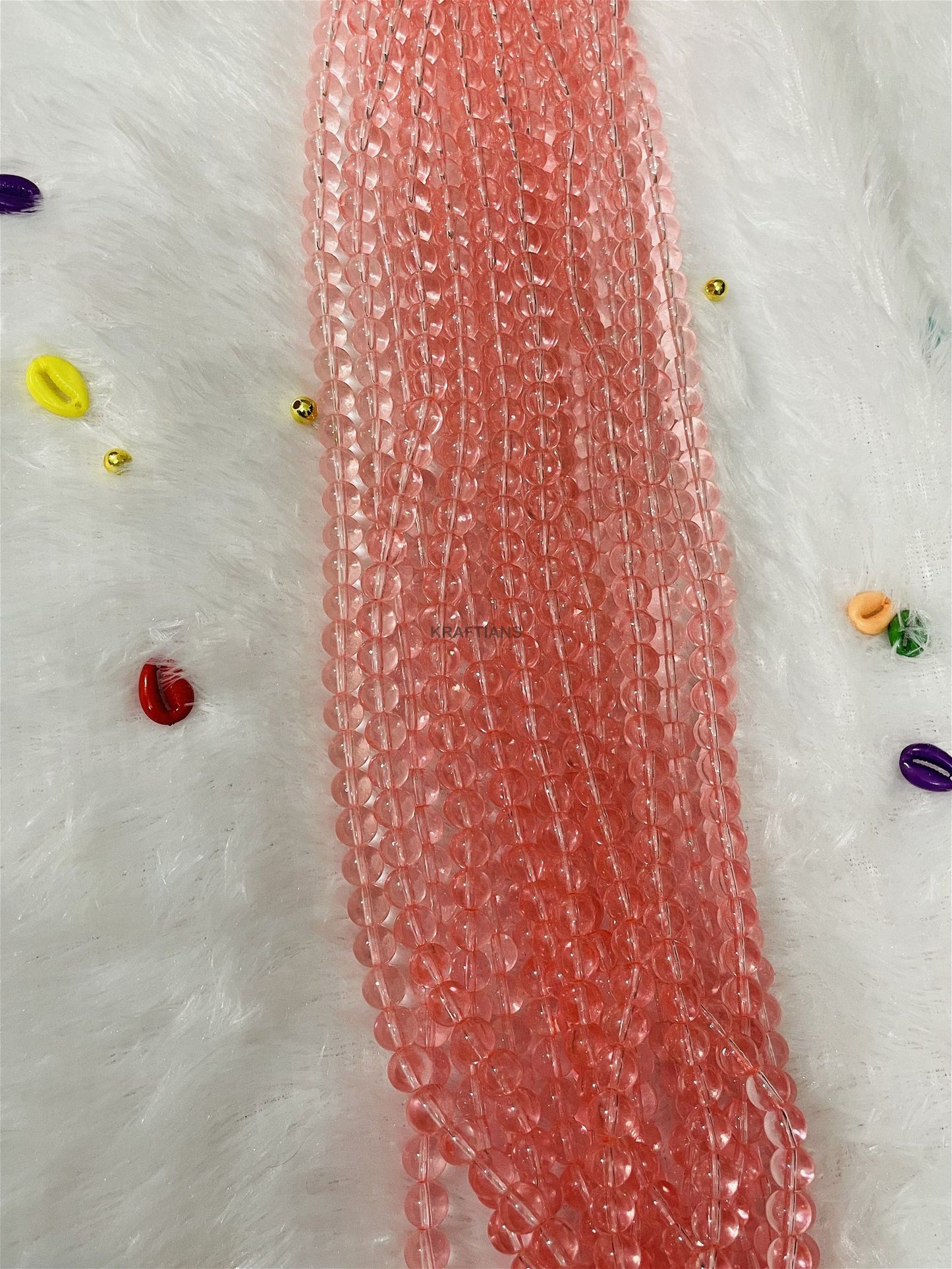 Transparent Beads 8mm Peach